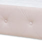 Amaya Modern and Contemporary Light Pink Velvet Fabric Upholstered Full Size Daybed with Trundle FredCo