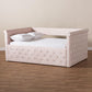 Amaya Modern and Contemporary Light Pink Velvet Fabric Upholstered Queen Size Daybed FredCo