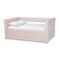 Amaya Modern and Contemporary Light Pink Velvet Fabric Upholstered Queen Size Daybed FredCo