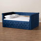 Amaya Modern and Contemporary Navy Blue Velvet Fabric Upholstered Full Size Daybed FredCo
