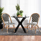 Ambre Modern French Black and White Weaving Natural Rattan 2-Piece Bistro Chair Set FredCo