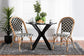 Ambre Modern French Black and White Weaving Natural Rattan 2-Piece Bistro Chair Set FredCo