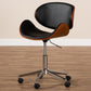 Ambrosio Modern and Contemporary Black Faux Leather Upholstered Chrome-Finished Metal Adjustable Swivel Office Chair FredCo