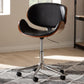 Ambrosio Modern and Contemporary Black Faux Leather Upholstered Chrome-Finished Metal Adjustable Swivel Office Chair FredCo