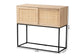 Amelia Mid-Century Modern Transitional Natural Brown Finished Wood and Natural Rattan Sideboard Buffet FredCo