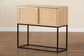 Amelia Mid-Century Modern Transitional Natural Brown Finished Wood and Natural Rattan Sideboard Buffet FredCo