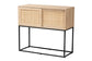 Amelia Mid-Century Modern Transitional Natural Brown Finished Wood and Natural Rattan Sideboard Buffet FredCo