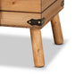 Amena Rustic Transitional Dark Brown PU Leather Upholstered and Oak Finished Wood Large Storage Ottoman FredCo