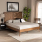Amira Mid-Century Modern Transitional Ash Walnut Finished Wood Queen Size Platform Bed FredCo