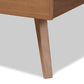 Amira Mid-Century Modern Transitional Ash Walnut Finished Wood Queen Size Platform Bed FredCo