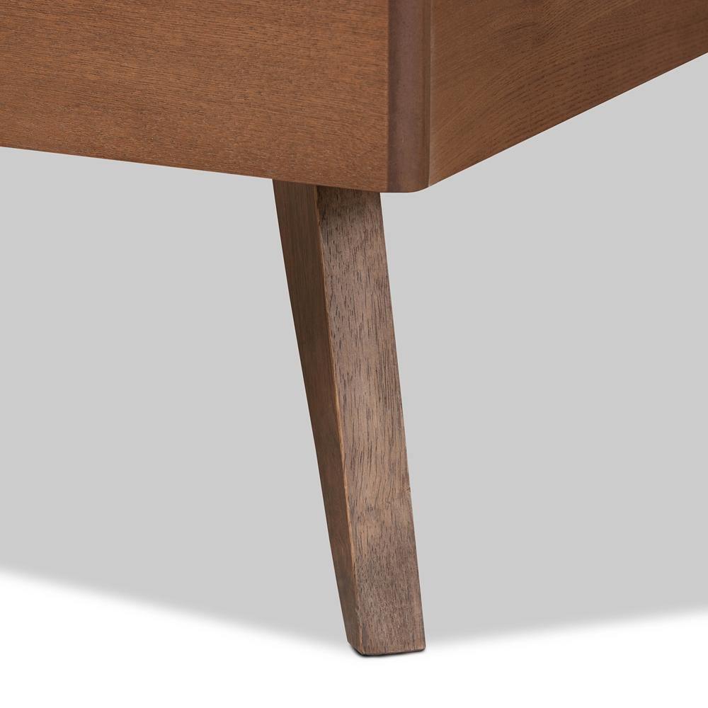Amira Mid-Century Modern Transitional Ash Walnut Finished Wood Twin Size Platform Bed FredCo
