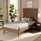 Amira Mid-Century Modern Transitional Ash Walnut Finished Wood Twin Size Platform Bed FredCo