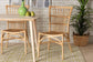 Ammi Modern Bohemian Natural Brown Rattan 2-Piece Dining Chair Set FredCo