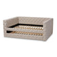 Anabella Classic and Contemporary Light Beige Fabric Upholstered Full Size Daybed with Trundle FredCo