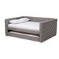 Anabella Modern and Contemporary Grey Fabric Upholstered Full Size Daybed with Trundle FredCo