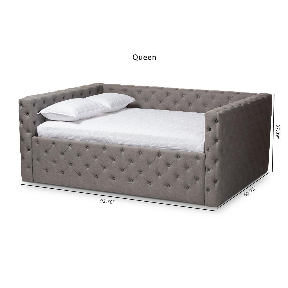 Anabella Modern and Contemporary Grey Fabric Upholstered Queen Size Daybed FredCo
