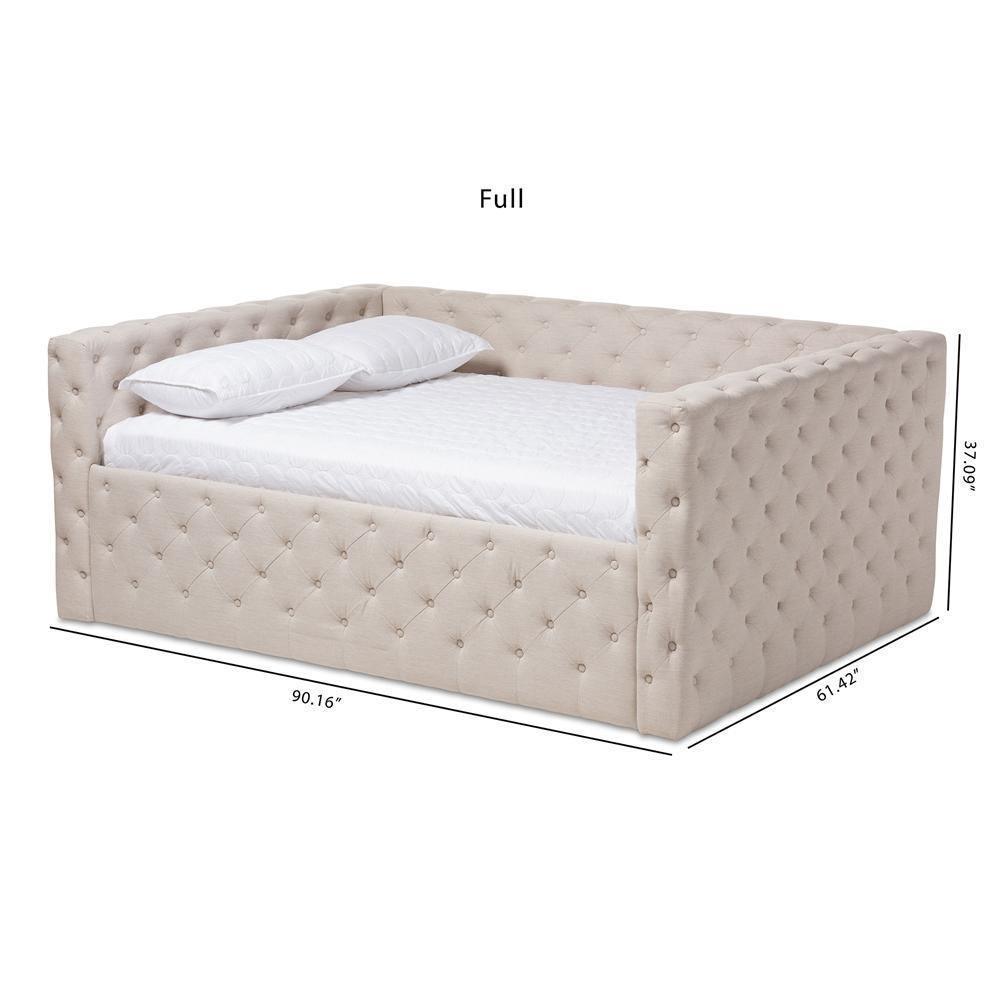 Anabella Modern and Contemporary Light Beige Fabric Upholstered Full Size Daybed FredCo