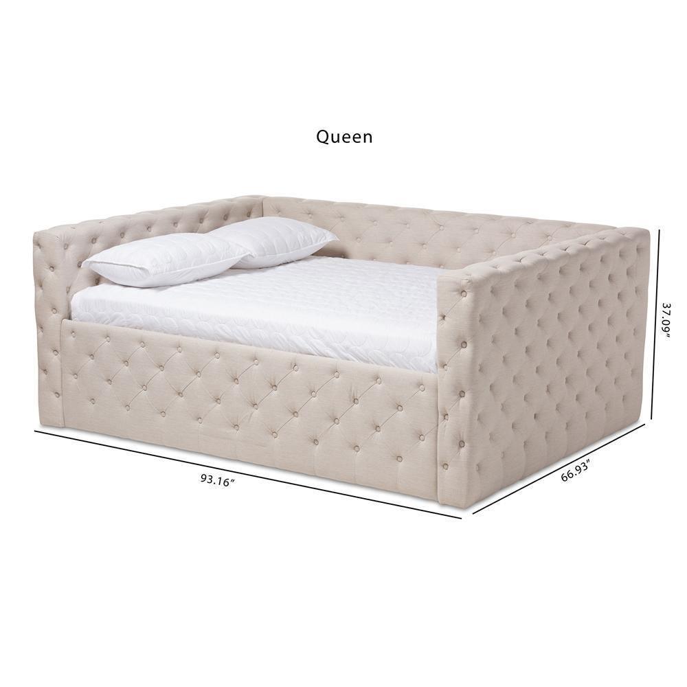 Anabella Modern and Contemporary Light Beige Fabric Upholstered Full Size Daybed FredCo