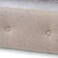 Anabella Modern and Contemporary Light Beige Fabric Upholstered Queen Size Daybed with Trundle FredCo