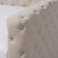 Anabella Modern and Contemporary Light Beige Fabric Upholstered Queen Size Daybed with Trundle FredCo