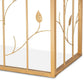 Anaya Modern and Contemporary Glam Brushed Gold Finished Metal and Glass Leaf Console Table FredCo