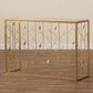 Anaya Modern and Contemporary Glam Brushed Gold Finished Metal and Glass Leaf Console Table FredCo
