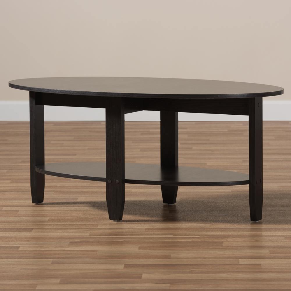 Ancelina Modern and Contemporary Wenge Brown Finished Coffee Table FredCo