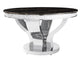 Anchorage Round Dining Table Chrome and Black 107891 Coaster FredCo