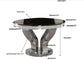 Anchorage Round Dining Table Chrome and Black 107891 Coaster FredCo