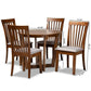 Andi Modern and Contemporary Grey Fabric Upholstered and Walnut Brown Finished Wood 5-Piece Dining Set FredCo
