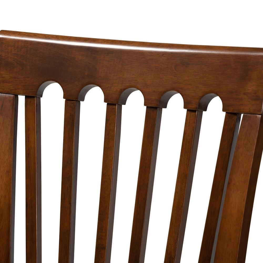 Andi Modern and Contemporary Grey Fabric Upholstered and Walnut Brown Finished Wood 5-Piece Dining Set FredCo