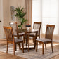 Andi Modern and Contemporary Grey Fabric Upholstered and Walnut Brown Finished Wood 5-Piece Dining Set FredCo