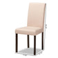 Andrew Contemporary Espresso Wood Beige Fabric Dining Chair (Set of 4) FredCo