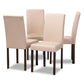 Andrew Contemporary Espresso Wood Beige Fabric Dining Chair (Set of 4) FredCo