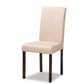 Andrew Contemporary Espresso Wood Beige Fabric Dining Chair (Set of 4) FredCo