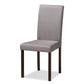 Andrew Contemporary Espresso Wood Grey Fabric Dining Chair (Set of 4) FredCo
