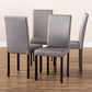 Andrew Contemporary Espresso Wood Grey Fabric Dining Chair (Set of 4) FredCo