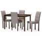 Andrew Modern and Contemporary 5-Piece Grey Fabric Upholstered Grid-tufting Dining Set FredCo