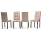 Andrew Modern and Contemporary Beige Fabric Upholstered Grid-tufting Dining Chair FredCo