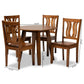 Anesa Modern and Contemporary Transitional Walnut Brown Finished Wood 5-Piece Dining Set FredCo