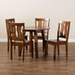 Anesa Modern and Contemporary Transitional Walnut Brown Finished Wood 5-Piece Dining Set FredCo