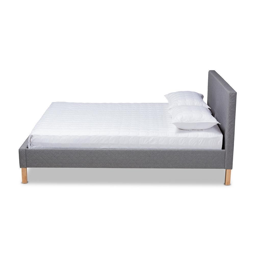 Aneta Modern and Contemporary Grey Fabric Upholstered Queen Size Platform Bed FredCo