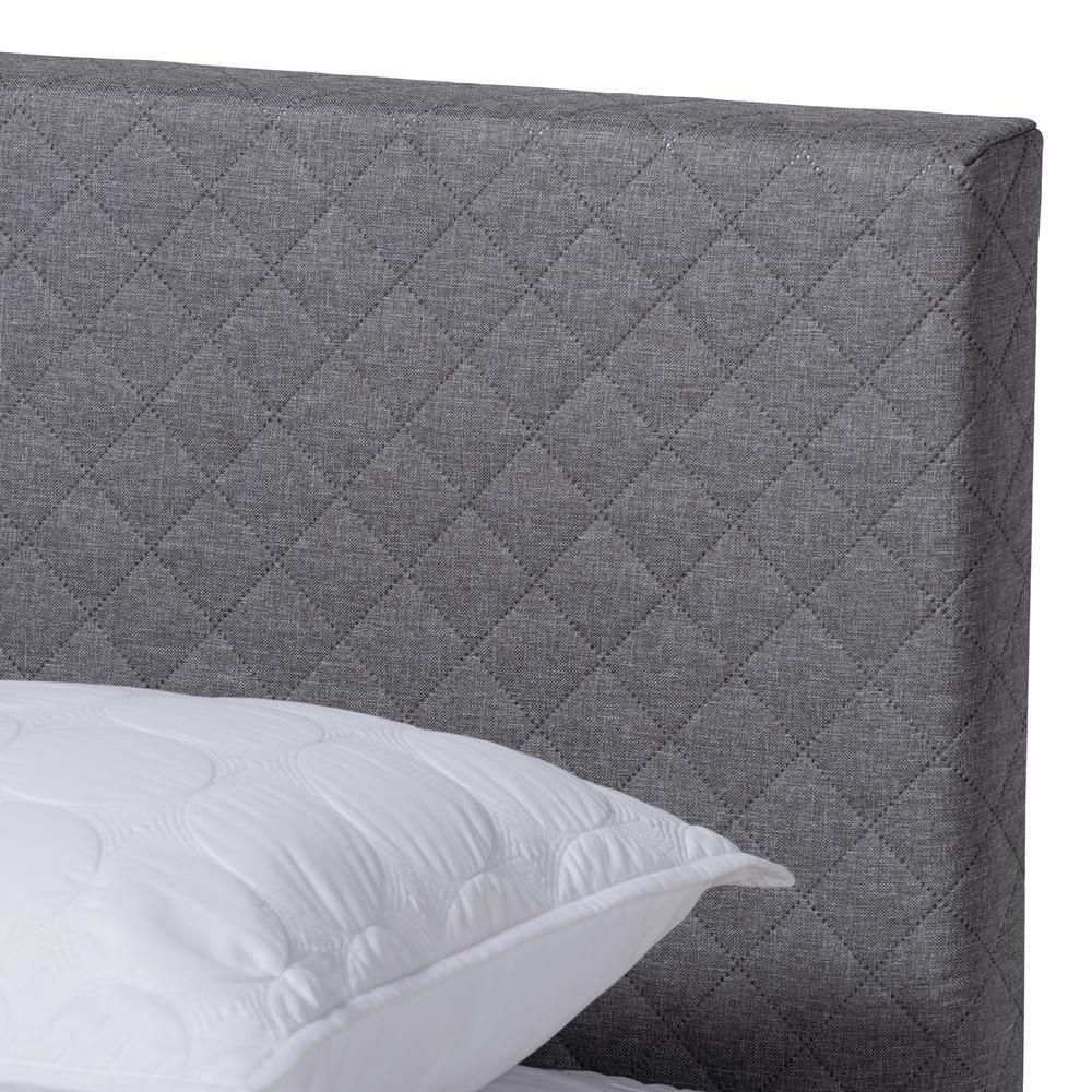 Aneta Modern and Contemporary Grey Fabric Upholstered Queen Size Platform Bed FredCo