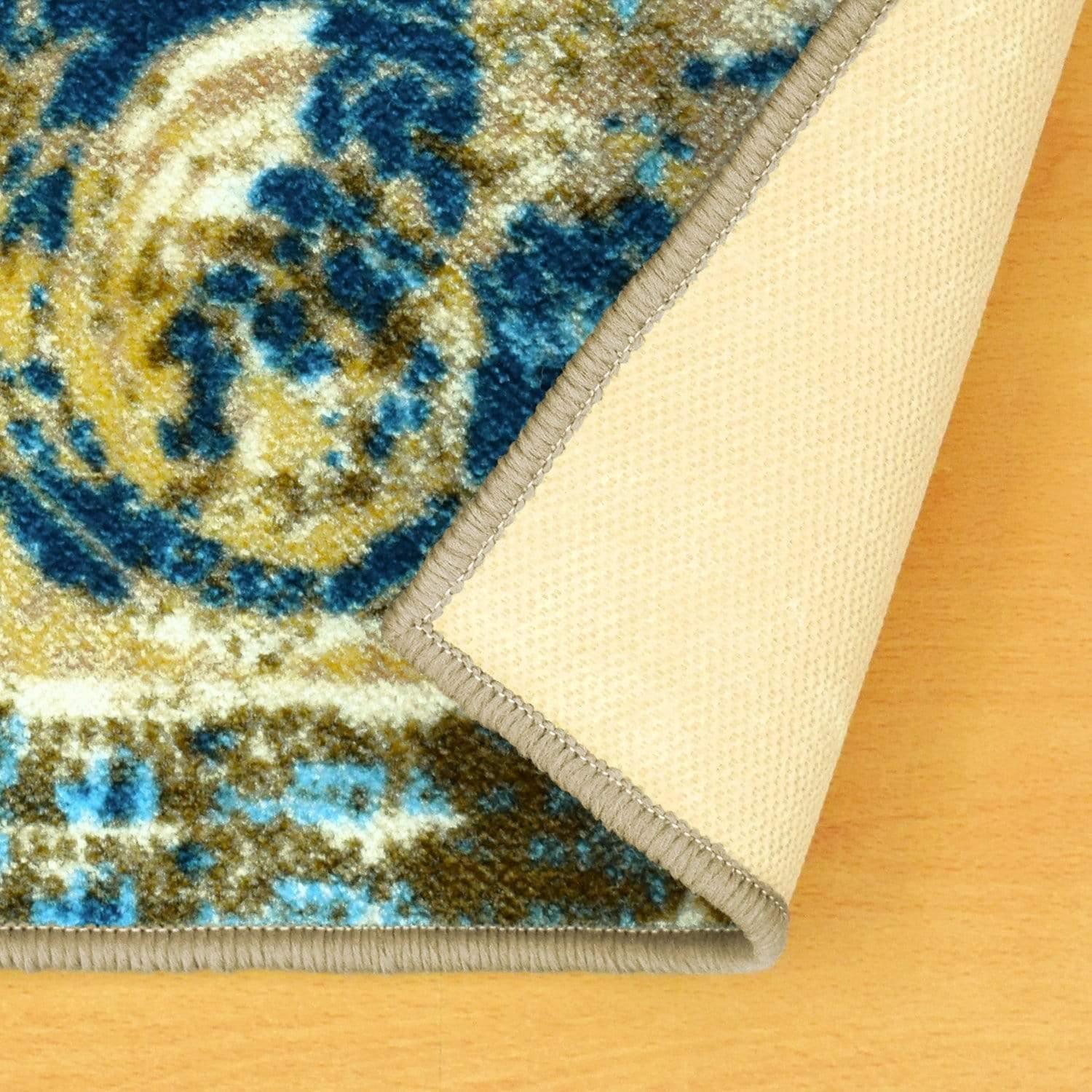 Angeles Non-Slip Foldable Vintage Oriental Distressed Rug FredCo