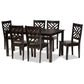 Ani Modern and Contemporary Dark Brown Finished Wood 7-Piece Dining Set FredCo