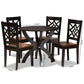 Anila Modern and Contemporary Two-Tone Dark Brown and Walnut Brown Finished Wood 5-Piece Dining Set FredCo