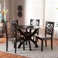 Anila Modern and Contemporary Two-Tone Dark Brown and Walnut Brown Finished Wood 5-Piece Dining Set FredCo