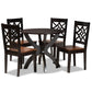 Anila Modern and Contemporary Two-Tone Dark Brown and Walnut Brown Finished Wood 5-Piece Dining Set FredCo