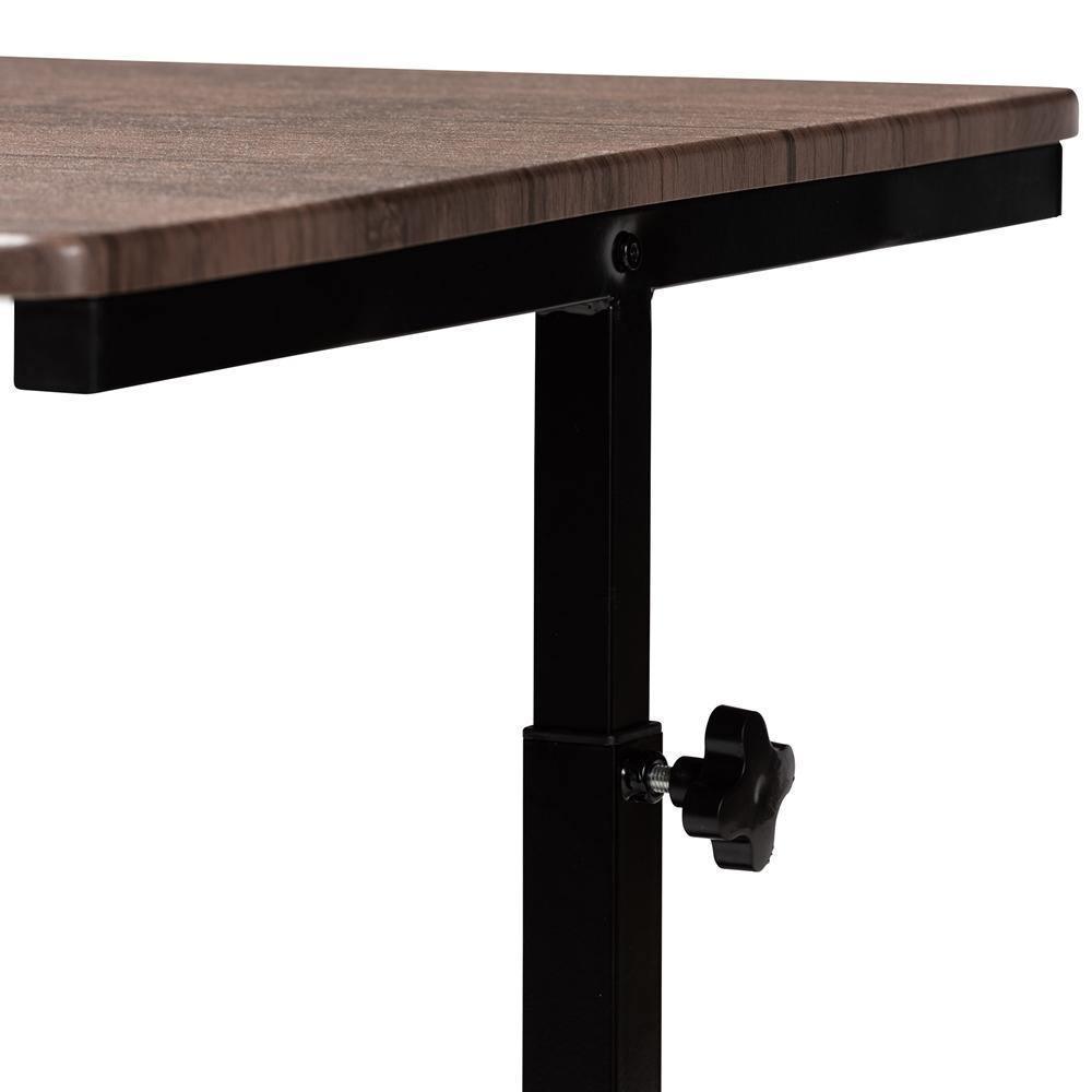Anisa Modern and Industrial Walnut Finished Wood and Black Metal Height Adjustable Desk FredCo