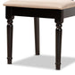 Anise Modern and Contemporary Sand Fabric Upholstered and Dark Brown Finished Wood 5-Piece Dining Set FredCo